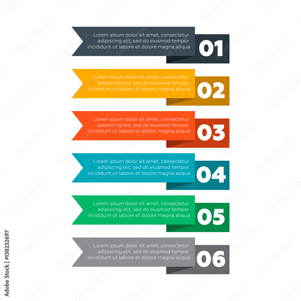Infographics elements. Six steps process Infographics elements. Six steps process