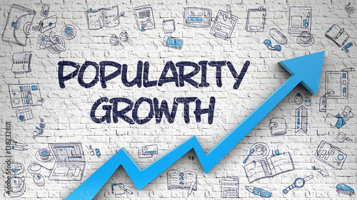 Popularity Growth Drawn on White Brick Wall.  photo
