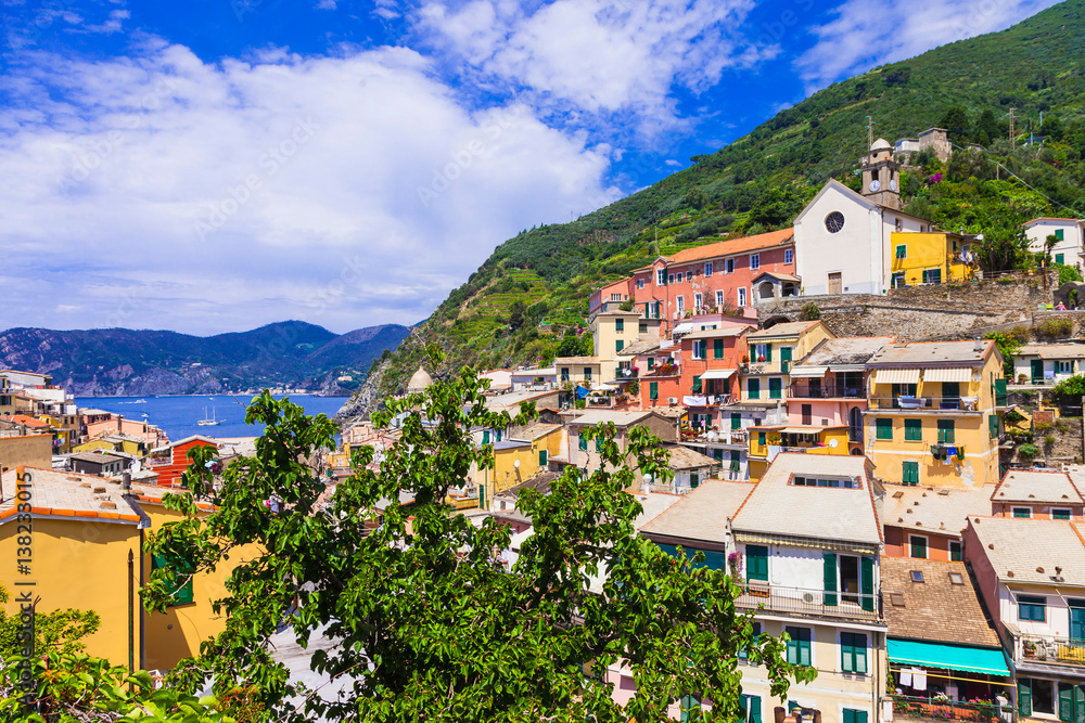 Colorful  beautiful villages of Italy - Vernazza in Cinque terre, Liguria