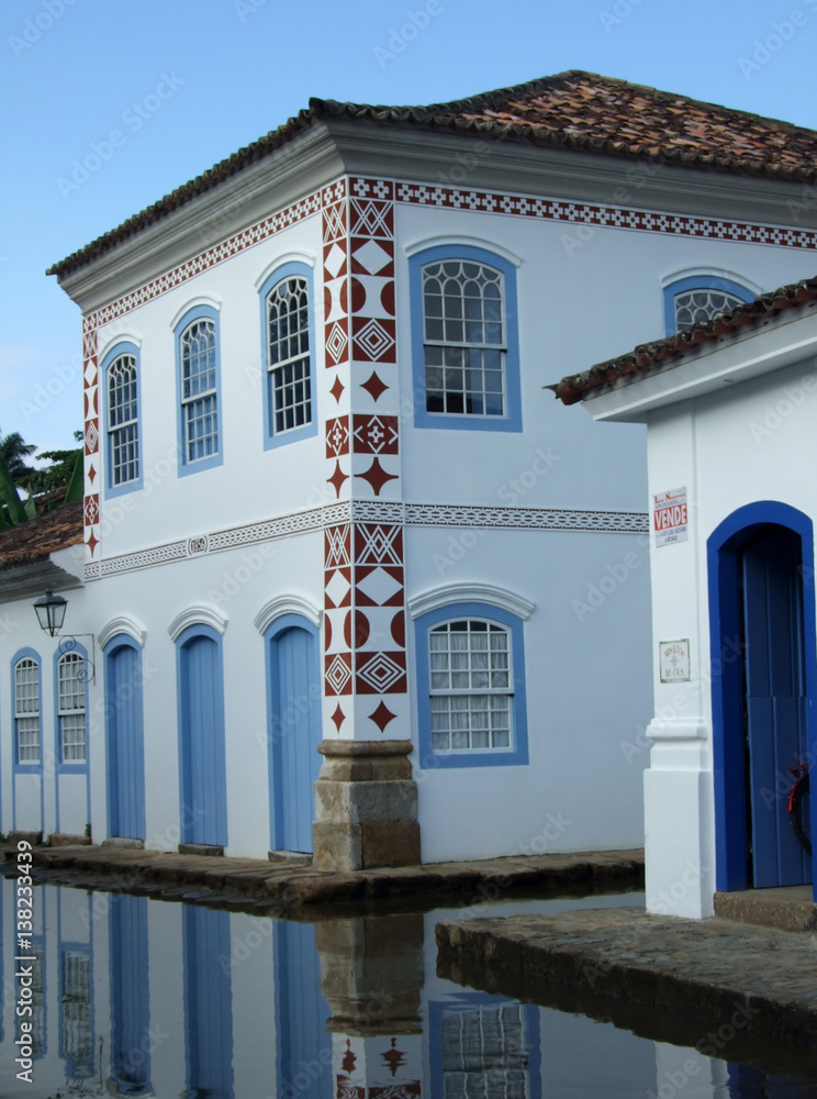 Paraty old buildings and flood