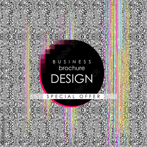 Dynamic trendy design with glitch effect. Can be used as Covers, Placards, Posters, Flyers. EPS 10 Vector illustration.