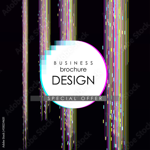 Dynamic trendy design with glitch effect. Can be used as Covers, Placards, Posters, Flyers. EPS 10 Vector illustration.