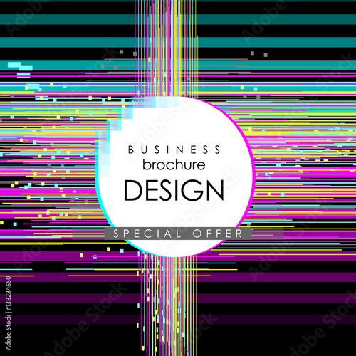 Dynamic trendy design with glitch effect. Can be used as Covers, Placards, Posters, Flyers. EPS 10 Vector illustration.
