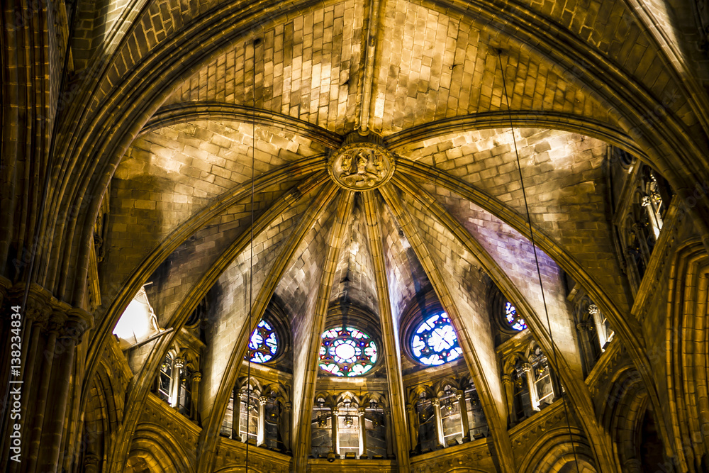 Obraz premium Cathedral Saint Eulalia in Barcelona, Spain