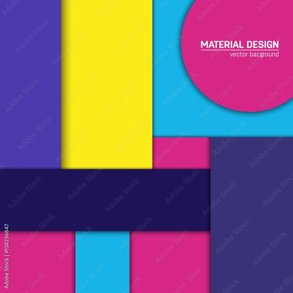 Vector material design background. Abstract creative concept layout template. For web and mobile app, paper art illustration, style blank, poster, booklet. Motion wallpaper element. Flat ui.