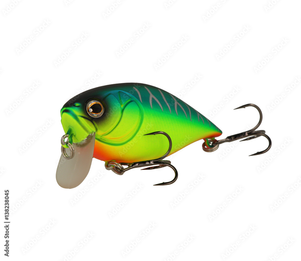Obraz premium Fishing lure isolated on white. Wobbler in three color.