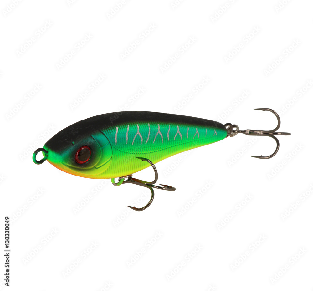 Fishing lure isolated on white. Wobbler in three color. Fishing lure isolated on white. Wobbler in three color.