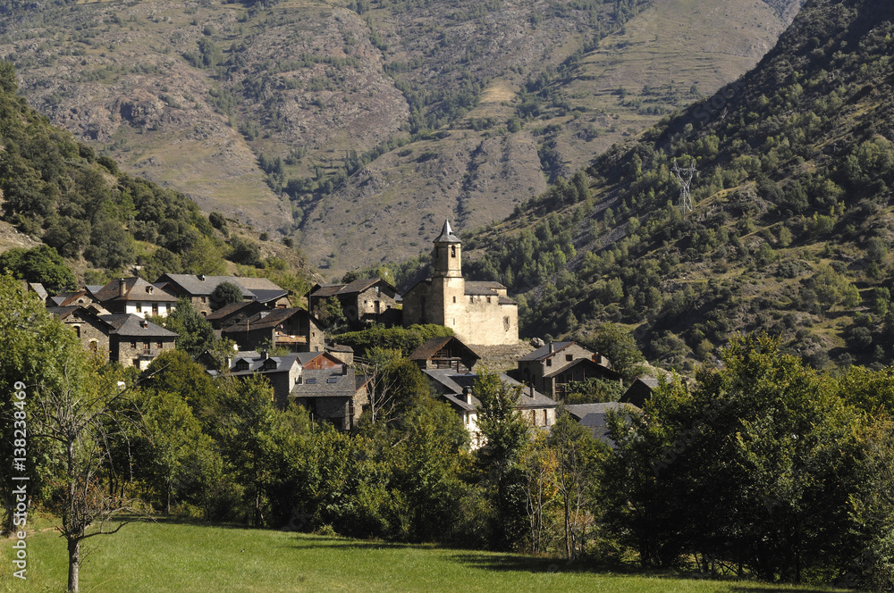 Lladros villaga in the Cardos Valley, Pyrenees mountains, Lleida, Spain
