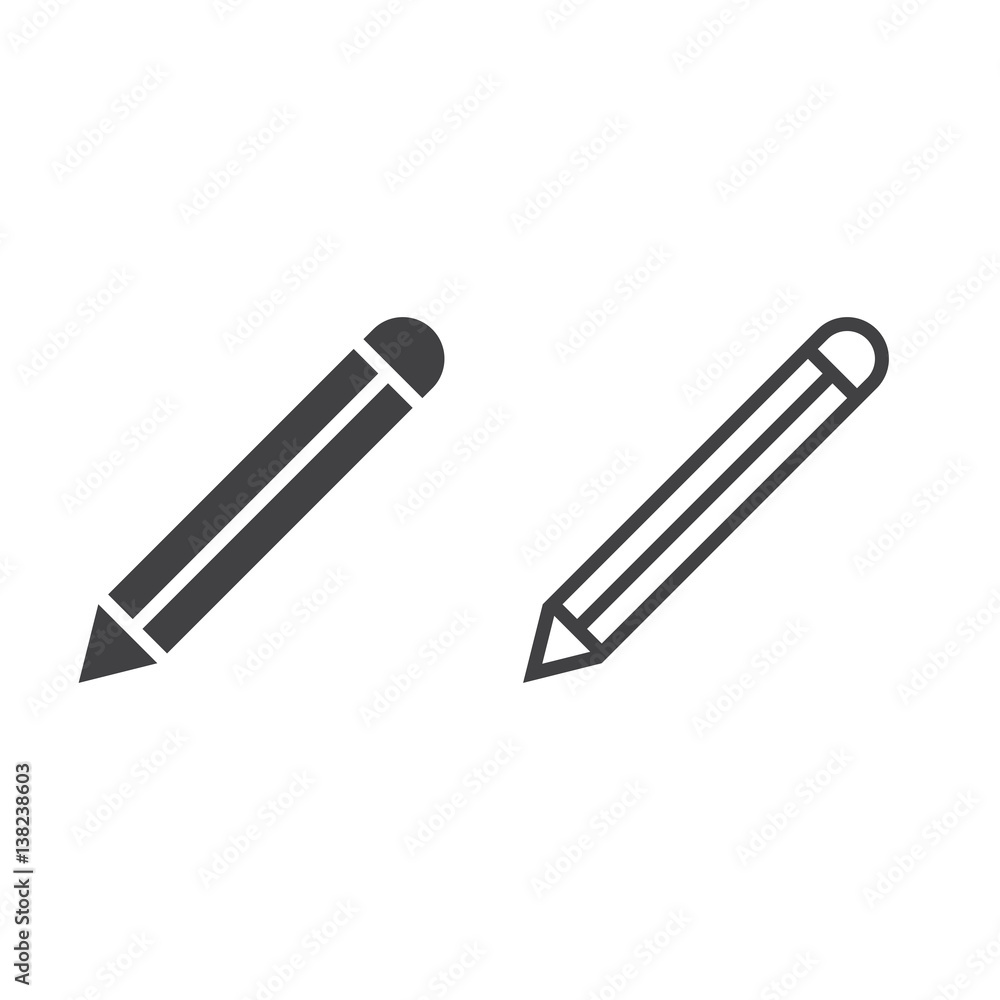 penci line icon, outline and solid vector sign, linear and full pictogram isolated on white, logo illustration penci line icon, outline and solid vector sign, linear and full pictogram isolated on white, logo illustration