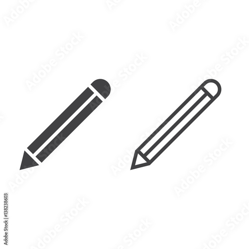 penci line icon, outline and solid vector sign, linear and full pictogram isolated on white, logo illustration