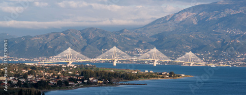 Картината върху платно Spectacular cable bridge in Patra, Greece