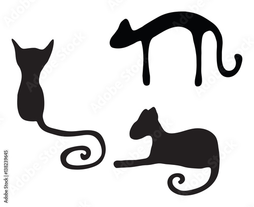 Vector cat's silhouettes
