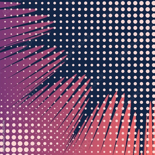 Abstract creative concept vector comic pop art style blank, layout template with clouds beams and isolated dots pattern on background. For sale banner, empty bubble, illustration halftone book design
