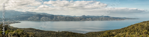 Panoramic view of the bay of Saint Florent in Corsica