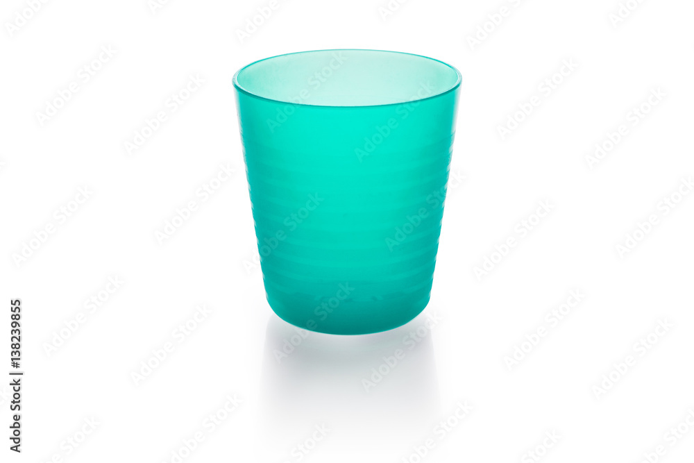 Plastic green cup isolated on white background Plastic green cup isolated on white background