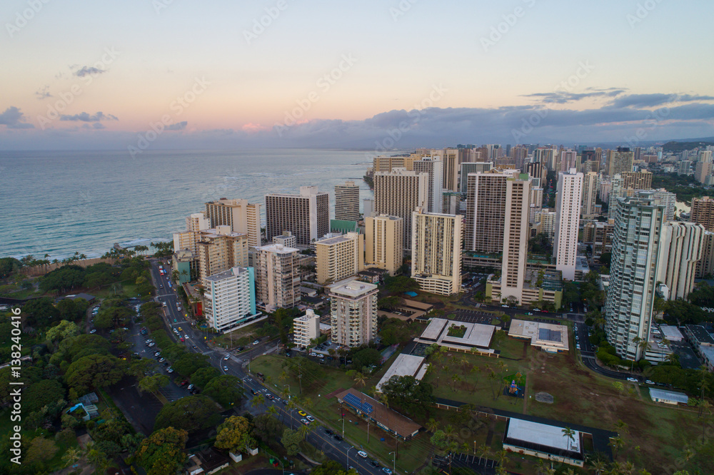 Fototapeta premium Aerial photo Honolulu Hawaii