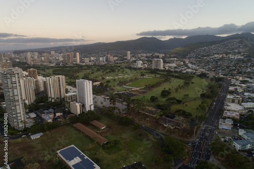 Fototapeta Naklejka Na Ścianę i Meble -  Aerial photo Honolulu Hawaii