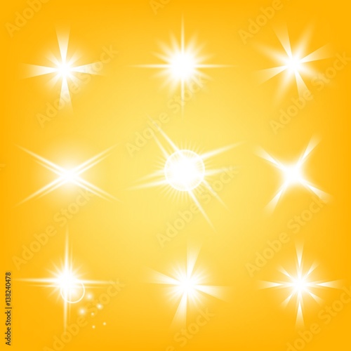 Creative concept Vector set of glow light effect stars bursts with sparkles isolated on black background. For illustration template art design  banner for Christmas celebrate  magic flash energy ray.