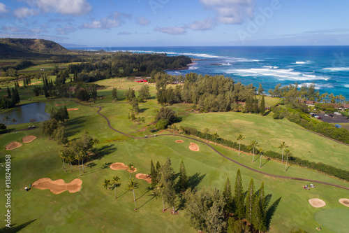 Aerial photo Turtle Bay golf club Oahu Hawaii photo