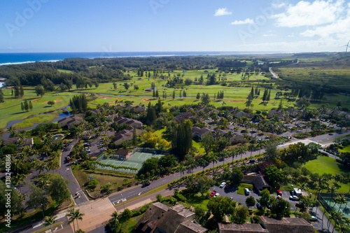 Aerial photo Turtle Bay golf club Oahu Hawaii