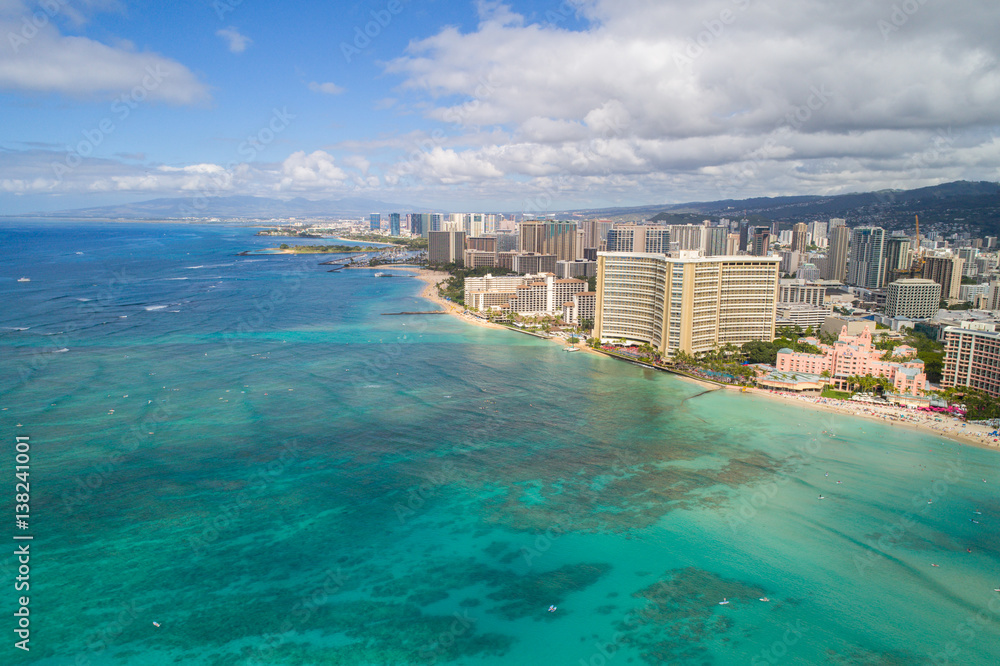 Waikiki Beach Hawaii aerial photo
