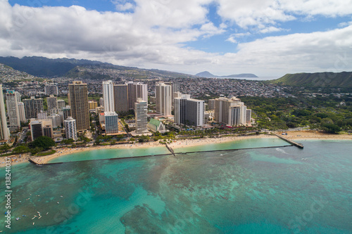 Waikiki Beach Hawaii aerial photo