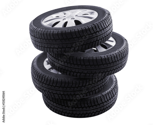 tires on a white background