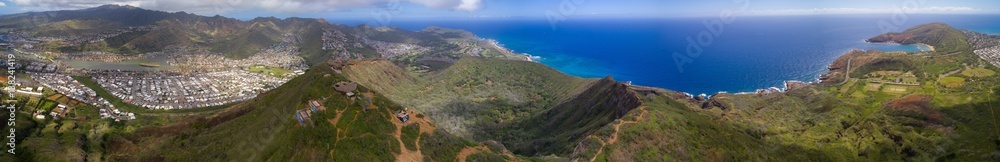 Aerial panorama Hawaii Oahu Aerial panorama Hawaii Oahu
