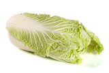 one chinese cabbage and half isolated on white background