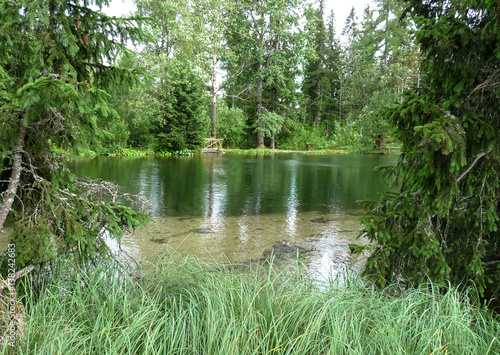 Lakes of love at Strbske pleso in Tatras mountains.