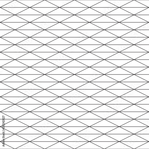 Thin line rhombic lattice. Seamless vector pattern. Editable