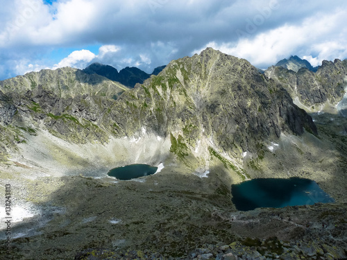 Lake Okruhle pleso and Capie pleso in Tatras mountains.