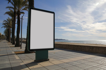 Acrylglasbilder Stadt am Wasser Leere Werbetafel an der Straße  © jcg_oida