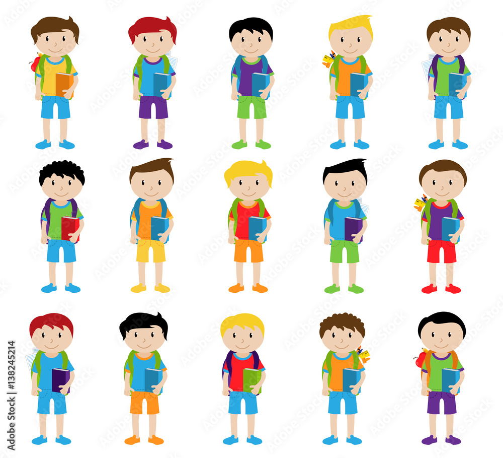 Collection of Cute and Ethnically Diverse Male Students and Children Collection of Cute and Ethnically Diverse Male Students and Children