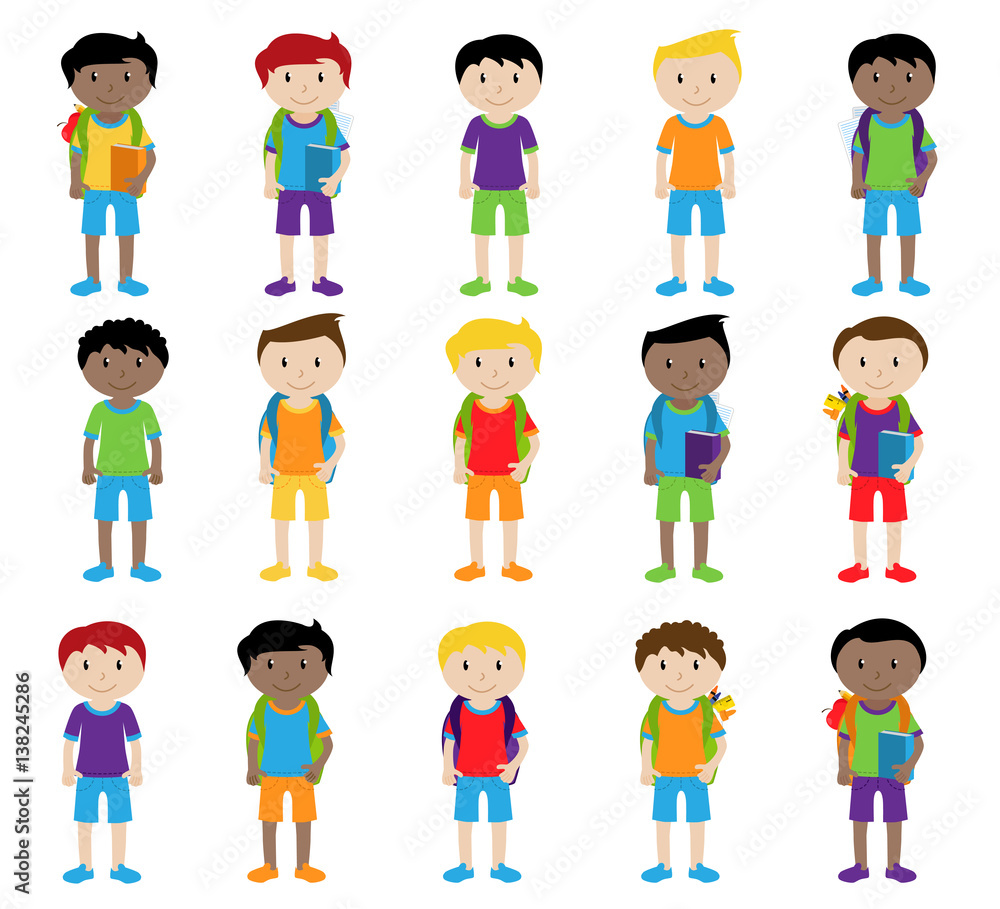 Collection of Cute and Ethnically Diverse Male Students and Children Collection of Cute and Ethnically Diverse Male Students and Children