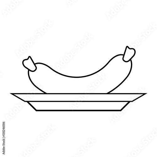 single sausage icon image vector illustration design 