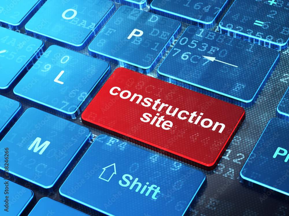Fototapeta premium Construction concept: Construction Site on computer keyboard background