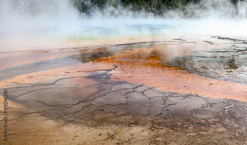 Runoff from Grand Prismatic Spring in Yellowstone National Park