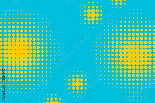 Abstract creative concept vector comic pop art style blank, layout template with clouds beams and isolated dots pattern on background. For sale banner, empty bubble, illustration halftone book design