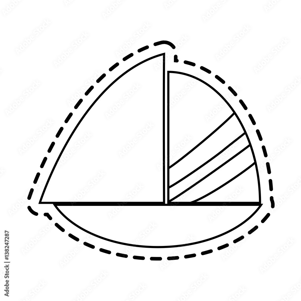 Obraz premium single sailboat icon image vector illustration design 