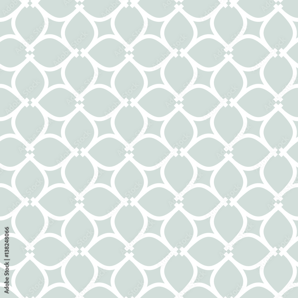 Fototapeta premium Seamless ornament. Modern geometric pattern with repeating elements. Light blue and white pattern