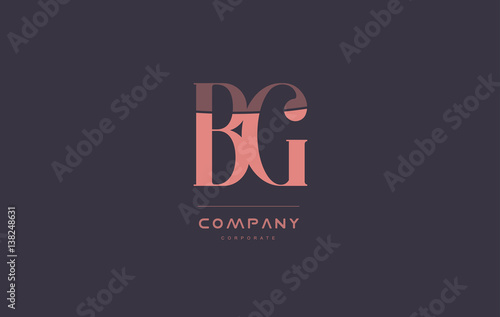 bg b g pink vintage retro letter company logo icon design