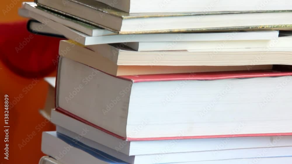 Colored Stacking Book. Camera Moves up Colored Stacking Book. Camera Moves up