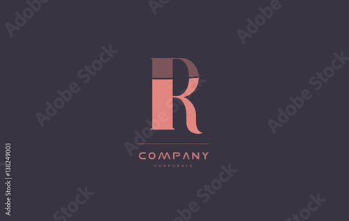 ir i r pink vintage retro letter company logo icon design