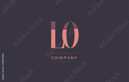 lo l o pink vintage retro letter company logo icon design