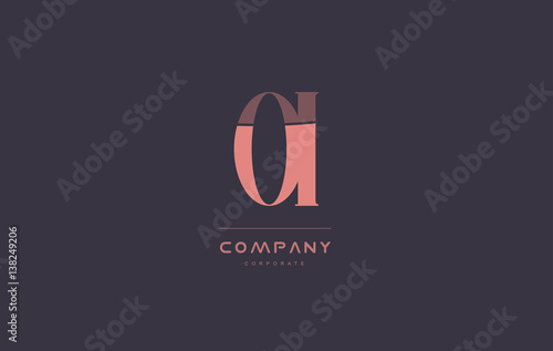 oi o i pink vintage retro letter company logo icon design