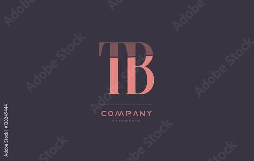 tb t b pink vintage retro letter company logo icon design
