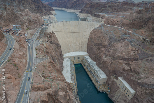 Hoover Dam and Lake Mead on the Colorado River in Arizona and Nevada