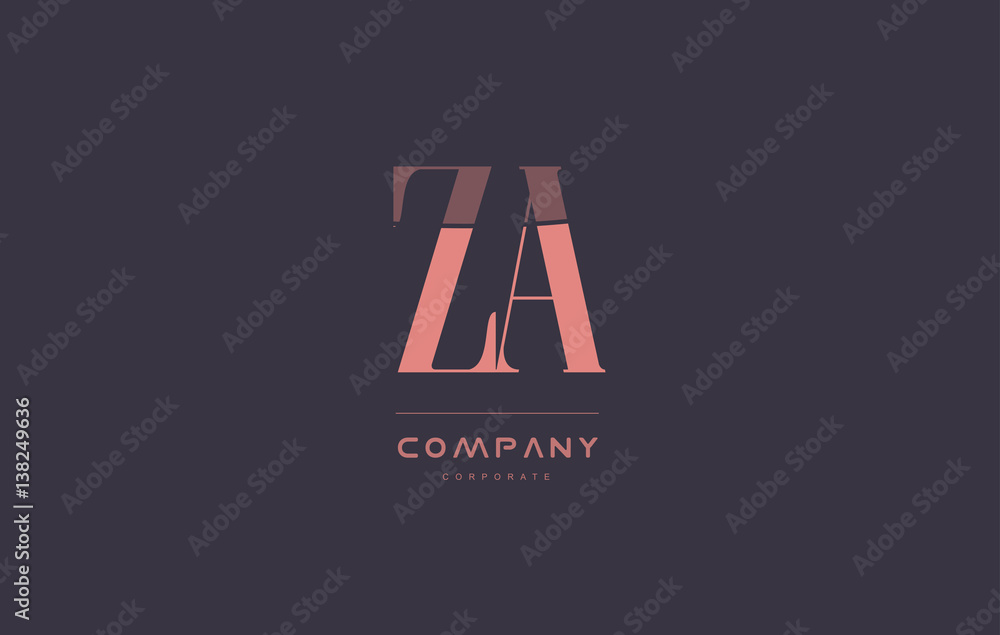 Fototapeta premium za z a pink vintage retro letter company logo icon design