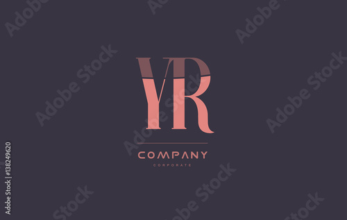yr y r pink vintage retro letter company logo icon design